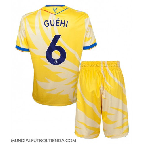 Camiseta Crystal Palace Marc Guehi #6 Segunda Equipación Replica 2024-25 para niños mangas cortas (+ Pantalones cortos)